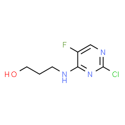3-(2-chloro-5-fluoro-pyrimidin-4-ylamino)-propan-1-ol结构式