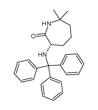(S)-hexahydro-7,7-dimethyl-3-[(triphenylmethyl)amino]-2H-azepin-2-one结构式