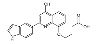 4-[[2-(1H-indol-5-yl)-4-oxo-1H-quinolin-8-yl]oxy]butanoic acid Structure