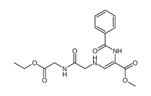 N-[N-(2-benzoylamino-2-methoxycarbonylvinyl-1)glycyl]glycine ethyl ester Structure