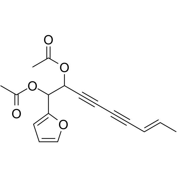 (1,5E,11E)-Tridecatriene-7,9-diyne-3,4-diacetate结构式