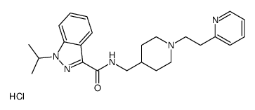 1-propan-2-yl-N-[[1-(2-pyridin-2-ylethyl)piperidin-4-yl]methyl]indazole-3-carboxamide,hydrochloride Structure