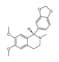 (S)-(+)-1-(1,3-benzodioxol-5-yl)-6,7-dimethoxy-2-methyl-1,2,3,4-tetrahydroisoquinoline结构式