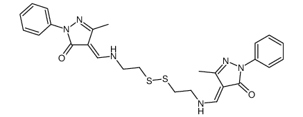 4,4'-[Dithiobis(ethylenenitrilomethylidyne)]bis(3-methyl-1-phenyl-2-pyrazolin-5-one)结构式
