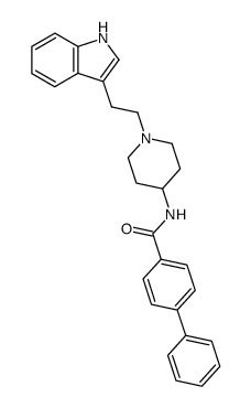 N-(1-(2-(1H-Indol-3-yl)ethyl)-4-piperidinyl)-(1,1'-biphenyl)-4-carboxamide Structure