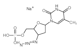 sodium,[3-azido-5-(5-methyl-2,4-dioxopyrimidin-1-yl)oxolan-2-yl]methyl dihydrogen phosphate Structure