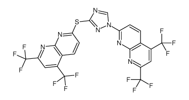 1,8-Naphthyridine,7-[3-[[5,7-bis(trifluoromethyl)-1,8-naphthyridin-2-yl]thio]-1H-1,2,4-triazol-1-yl]-2,4-bis(trifluoromethyl)-(9CI) picture