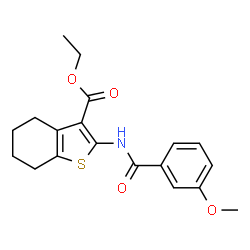 ethyl 2-(3-methoxybenzamido)-4,5,6,7-tetrahydrobenzo[b]thiophene-3-carboxylate结构式