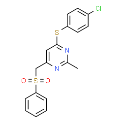 (6-[(4-CHLOROPHENYL)SULFANYL]-2-METHYL-4-PYRIMIDINYL)METHYL PHENYL SULFONE结构式