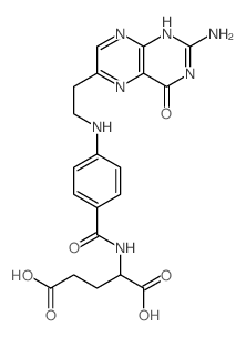 L-Glutamic acid,N-[4-[[2-(2-amino-1,4-dihydro-4-oxo-6-pteridinyl)ethyl]amino]benzoyl]- (9CI) Structure