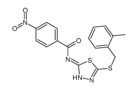 N-[5-[(2-methylphenyl)methylsulfanyl]-1,3,4-thiadiazol-2-yl]-4-nitrobenzamide结构式