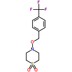 4-{[4-(Trifluoromethyl)benzyl]oxy}thiomorpholine 1,1-dioxide Structure