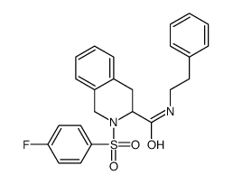 2-(4-fluorophenyl)sulfonyl-N-(2-phenylethyl)-3,4-dihydro-1H-isoquinoline-3-carboxamide结构式