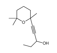 1-(2,6,6-trimethyloxan-2-yl)pent-1-yn-3-ol结构式