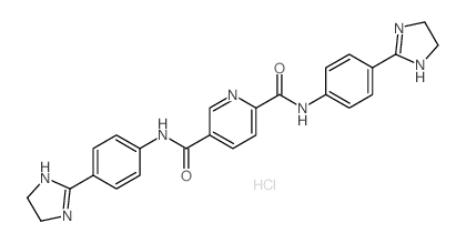 2,5-Pyridinedicarboxamide,N2,N5-bis[4-(4,5-dihydro-1H-imidazol-2-yl)phenyl]-, hydrochloride (1:2)结构式