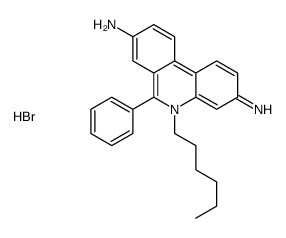 5-hexyl-6-phenylphenanthridin-5-ium-3,8-diamine,bromide结构式
