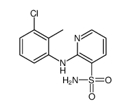 2-(3-chloro-2-methylanilino)pyridine-3-sulfonamide结构式