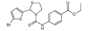 Benzoic acid, 4-[[[2-(5-bromo-2-thienyl)-3-thiazolidinyl]thioxomethyl]amino]-, ethyl ester (9CI) structure