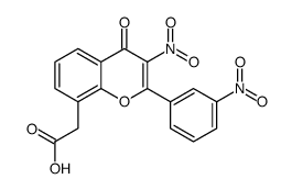 2-[3-nitro-2-(3-nitrophenyl)-4-oxochromen-8-yl]acetic acid结构式