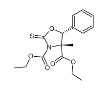 4-methyl-5c-phenyl-2-thioxo-oxazolidine-3,4r-dicarboxylic acid diethyl ester结构式