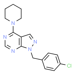 1-(4-Chlorobenzyl)-4-(1-piperidinyl)-1H-pyrazolo[3,4-d]pyrimidine structure