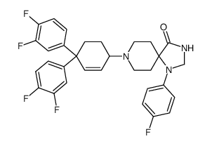 8-[4,4-bis-(3,4-difluoro-phenyl)-cyclohex-2-enyl]-1-(4-fluoro-phenyl)-1,3,8-triaza-spiro[4.5]decan-4-one结构式