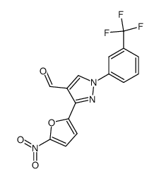 3-(5-nitro-furan-2-yl)-1-(3-trifluoromethyl-phenyl)-1H-pyrazole-4-carbaldehyde结构式