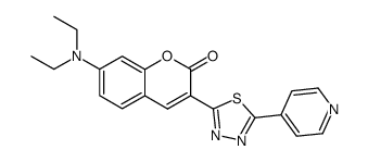 7-diethylamino-3-(5-pyridin-4-yl-[1,3,4]thiadiazol-2-yl)-chromen-2-one结构式