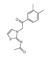 2-(2-acetylimino-thiazol-3-yl)-1-(3,4-dimethyl-phenyl)-ethanone Structure