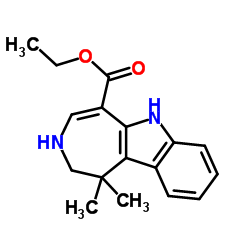 1,2,3,6-四氢-1,1-二甲基-氮杂[4,5-B]吲哚-5-羧酸乙酯结构式