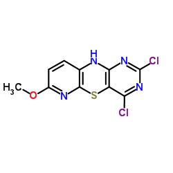 2,4-Dichloro-7-methoxy-10H-pyrido[2,3-b]pyrimido[4,5-e][1,4]thiazine Structure