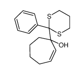 1-(2-phenyl-1,3-dithian-2-yl)cyclohept-2-en-1-ol Structure