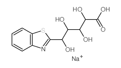 5-benzothiazol-2-yl-2,3,4,5-tetrahydroxy-pentanoic acid structure