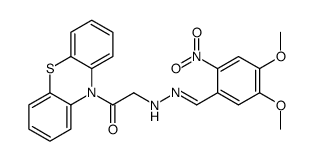 2-[2-[(4,5-dimethoxy-2-nitrophenyl)methylidene]hydrazinyl]-1-phenothiazin-10-ylethanone结构式