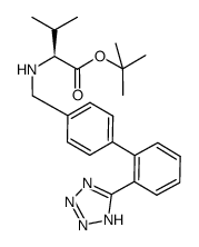 (S)-3-methyl-2-((2'-(1H-tetrazol-5-yl)-biphenyl-4-ylmethyl)-amino)-butyric acid tert-butyl ester Structure