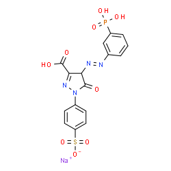 sodium trihydrogen 4,5-dihydro-5-oxo-4-[(3-phosphonatophenyl)azo]-1-(4-sulphonatophenyl)-1H-pyrazole-3-carboxylate picture