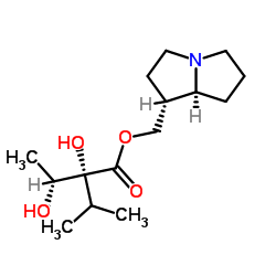 [(1R,8S)-2,3,5,6,7,8-hexahydro-1H-pyrrolizin-1-yl]methyl (2R)-2-hydrox y-2-(1-hydroxyethyl)-3-methyl-butanoate结构式