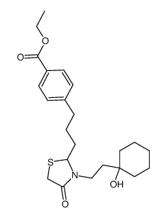 ethyl 4-{3-[3-[2-(1-hydroxycyclohexyl)ethyl]-4-oxo-2-thiazolidinyl]propyl}benzoate结构式