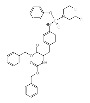 benzyl 3-[4-[[bis(2-chloroethyl)amino-phenoxy-phosphoryl]amino]phenyl]-2-phenylmethoxycarbonylamino-propanoate结构式