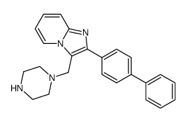 2-BIPHENYL-4-YL-3-PIPERAZIN-1-YLMETHYLIMIDAZO-[1,2-A]PYRIDINE结构式