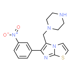 6-(3-NITROPHENYL)-5-PIPERAZIN-1-YLMETHYL-IMIDAZO-[2,1-B]THIAZOLE结构式