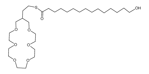 S-(2-(1,4,7,10,13,16-hexaoxacyclononadecan-18-yl)ethyl) 15-hydroxypentadecanethioate Structure