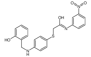 2-((4-[(2-HYDROXYBENZYL)AMINO]PHENYL)SULFANYL)-N-(3-NITROPHENYL)ACETAMIDE结构式