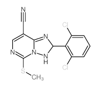 [1,2,4]Triazolo[1,5-c]pyrimidine-8-carbonitrile,2-(2,6-dichlorophenyl)-2,3-dihydro-5-(methylthio)-结构式