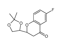 (1’S,2R)-2-[(1’,2’-O-Isopropylidene)dihydroxyethyl]-6-fluorochroman-4-one Structure