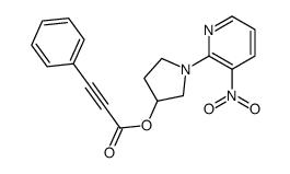 [1-(3-nitropyridin-2-yl)pyrrolidin-3-yl] 3-phenylprop-2-ynoate结构式