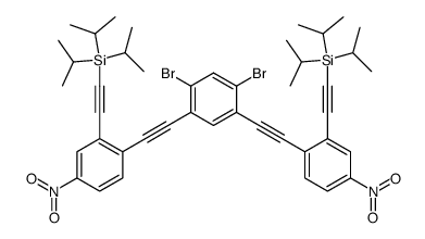 2,4-dibromo-1,5-bis[(4'-nitro-2'-((triisopropylsilyl)ethynyl)phenyl)ethynyl]benzene结构式