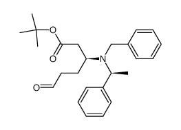 tert-butyl (3S,αS)-3-(N-benzyl-(α-methylbenzyl)amino)-6-oxohexanoate Structure