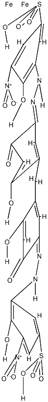 [μ-[[3,3'-[methylenebis[(4,6-dihydroxy-m-phenylene)azo]]bis[4-hydroxy-5-nitrobenzenesulphonato]](6-)]]diiron结构式