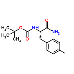 [(1S)-1-carbamoyl-2-(4-iodophenyl)ethyl]carbamic acid tert-butyl ester结构式